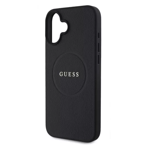 Guess PU Grained Classic Logo MagSafe tok iPhone 16 készülékhez fekete