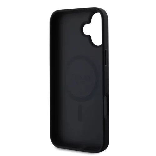 Guess PU Grained Classic Logo MagSafe tok iPhone 16 készülékhez fekete