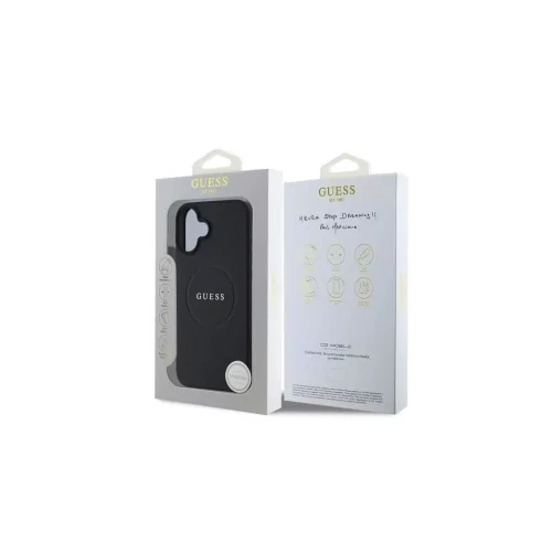Guess PU Grained Classic Logo MagSafe tok iPhone 16 készülékhez fekete