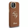Guess PU domborzott 4G Logo álló kamerakeretes tok iPhone 15 készülékhez barna