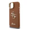 Guess PU domborzott 4G Logo álló kamerakeretes tok iPhone 15 készülékhez barna