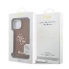 Guess PU domborzott 4G Logo álló kamerakeretes tok iPhone 15 készülékhez barna
