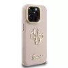 Guess PU Grained 4G Logo Stand Camera Frame tok iPhone 15 Pro készülékhez rózsaszín