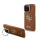 Guess PU Grained 4G Logo Stand Camera Frame tok az iPhone 15 Pro Max készülékhez barna