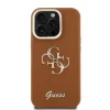 Guess PU Grained 4G Logo Stand Camera Frame tok az iPhone 15 Pro Max készülékhez barna