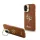 Guess PU Grained 4G Logo Stand Camera Frame tok iPhone 16 készülékhez barna