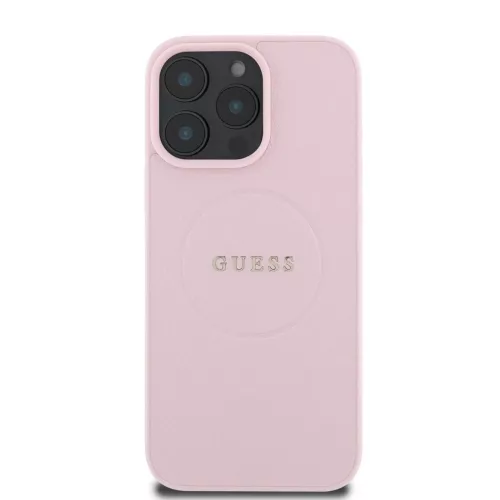 Guess PU Grained Classic Logo MagSafe tok iPhone 16 Pro készülékhez rózsaszín