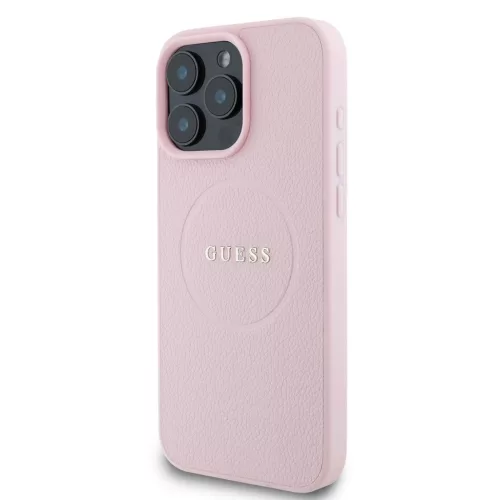 Guess PU Grained Classic Logo MagSafe tok iPhone 16 Pro készülékhez rózsaszín