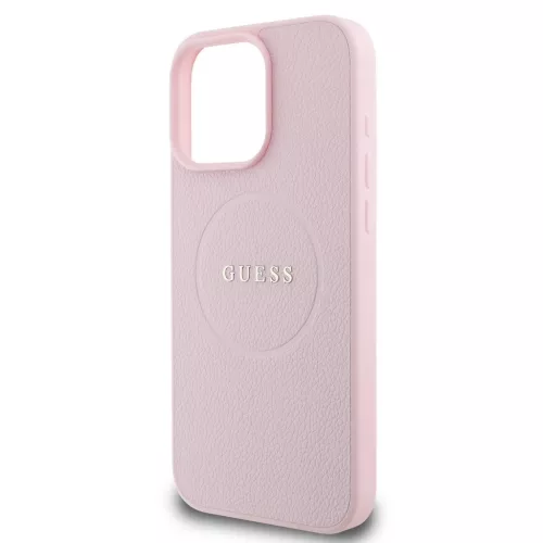 Guess PU Grained Classic Logo MagSafe tok iPhone 16 Pro készülékhez rózsaszín