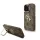 Guess PU 4G Metal Logo Stand Camera Frame tok iPhone 15 Pro készülékhez barna