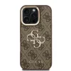 Guess PU 4G Metal Logo Stand Camera Frame tok iPhone 16 Pro készülékhez barna