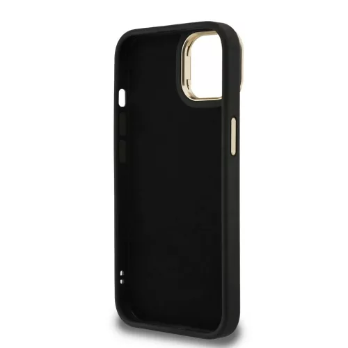 Guess PU 4G Metal Logo Stand Camera Frame tok iPhone 13 készülékhez fekete