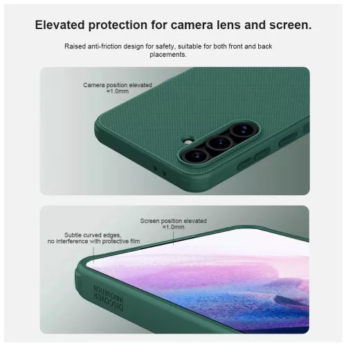 Nillkin Super Frosted PRO háttaltok Samsung Galaxy S24 FE készülékhez sötét zöld
