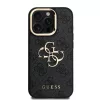 Guess PU 4G Metal Logo Stand Camera Frame tok iPhone 15 Pro készülékhez fekete