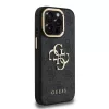 Guess PU 4G Metal Logo Stand Camera Frame tok iPhone 15 Pro készülékhez fekete