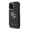 Guess PU 4G Metal Logo Stand Camera Frame tok iPhone 16 Pro készülékhez fekete