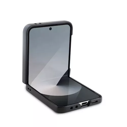 Guess PC/TPU Glitter Flakes Metal Logo tok Samsung Galaxy Z Flip 6 készülékhez arany