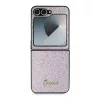 Guess PC/TPU Glitter Flakes Metal Logo tok Samsung Galaxy Z Flip 6 készülékhez rózsaszín