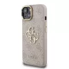 Guess PU 4G Metal Logo Stand Camera Frame tok iPhone 15 készülékhez rózsaszín