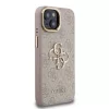 Guess PU 4G Metal Logo Stand Camera Frame tok iPhone 15 készülékhez rózsaszín