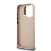 Guess PU 4G Metal Logo Stand Camera Frame tok iPhone 15 Pro készülékhez rózsaszín