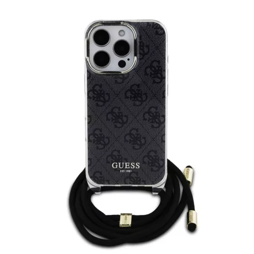 Guess IML 4G nyomtatott vállpántos tok iPhone 16 Pro készülékhez fekete