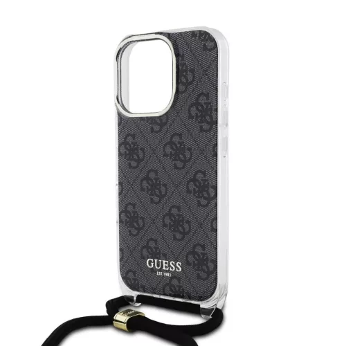 Guess IML 4G nyomtatott vállpántos tok iPhone 16 Pro készülékhez fekete