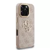 Guess PU 4G Metal Logo Stand Camera Frame tok iPhone 16 Pro készülékhez rózsaszín