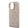Guess PU 4G Metal Logo Stand Camera Frame tok iPhone 16 Pro készülékhez rózsaszín