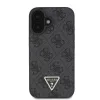 Guess PU 4G Strass Triangle Metal Logo tok + keresztpánt iPhone 16 készülékhez fekete