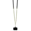 Guess PU 4G Strass Triangle Metal Logo tok + keresztpánt iPhone 16 készülékhez fekete