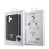 Guess PU 4G Strass Triangle Metal Logo tok + keresztpánt iPhone 16 készülékhez fekete