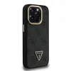Guess PU 4G Strass Triangle Logo Állványos Kamerakeretes MagSafe tok iPhone 15 Pro Max készülékhez fekete
