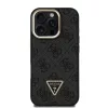Guess PU 4G Strass Triangle Logo Stand Camera Frame MagSafe tok iPhone 16 Pro készülékhez fekete