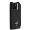 Guess PU 4G Strass Triangle Logo Stand Camera Frame MagSafe tok iPhone 16 Pro készülékhez fekete