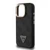Guess PU 4G Strass Triangle Logo Stand Camera Frame MagSafe tok iPhone 16 Pro készülékhez fekete