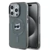 Karl Lagerfeld IML Choupette Head Metal Frame MagSafe tok iPhone 15 Pro készülékhez fekete