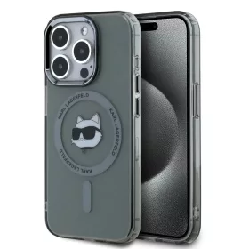   Karl Lagerfeld IML Choupette Head Metal Frame MagSafe tok iPhone 15 Pro készülékhez fekete