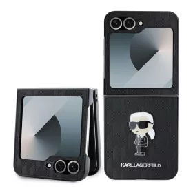   Karl Lagerfeld PU Saffiano Monogram Ikonik tok Samsung Galaxy Z Flip 6 készülékhez fekete