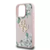 Guess PU Grained Roses 4G Metal Logo tok iPhone 16 Pro készülékhez rózsaszín