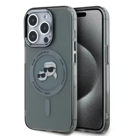   Karl Lagerfeld IML K&CH Heads Metal Frame MagSafe tok iPhone 15 Pro készülékhez fekete