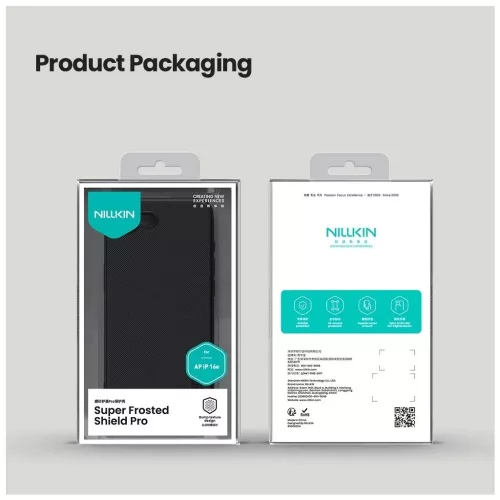 Nillkin Super Frosted PRO hátsó tok Apple iPhone 16e/17e készülékhez fekete