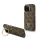 Guess PU 4G Strass Triangle Logo Stand Camera Frame MagSafe Tok iPhone 15 Pro Max készülékhez barna