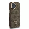 Guess PU 4G Strass Triangle Logo Stand Camera Frame MagSafe tok iPhone 16 készülékhez barna