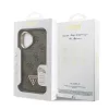 Guess PU 4G Strass Triangle Logo Stand Camera Frame MagSafe tok iPhone 16 készülékhez barna