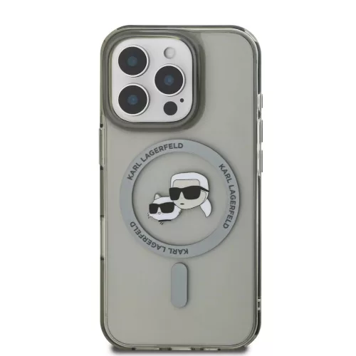 Karl Lagerfeld IML K&CH Heads Metal Frame MagSafe tok iPhone 16 Pro Max készülékhez fekete