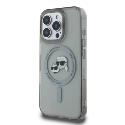 Karl Lagerfeld IML K&CH Heads Metal Frame MagSafe tok iPhone 16 Pro Max készülékhez fekete