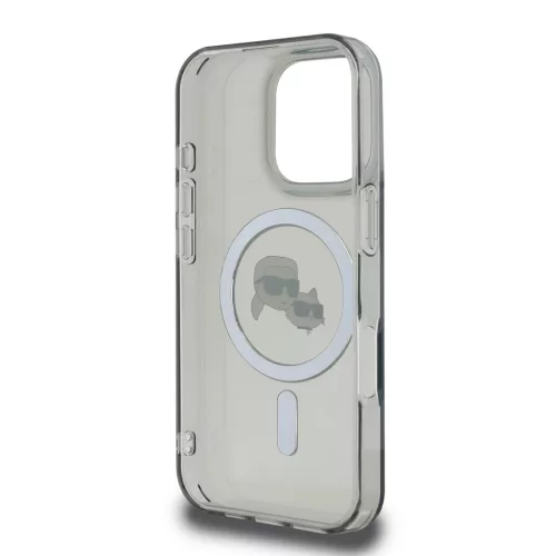 Karl Lagerfeld IML K&CH Heads Metal Frame MagSafe tok iPhone 16 Pro Max készülékhez fekete
