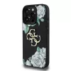 Guess PU Grained Roses 4G Metal Logo tok iPhone 16 Pro készülékhez fekete