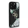 Guess PU Grained Roses 4G Metal Logo tok iPhone 16 Pro készülékhez fekete